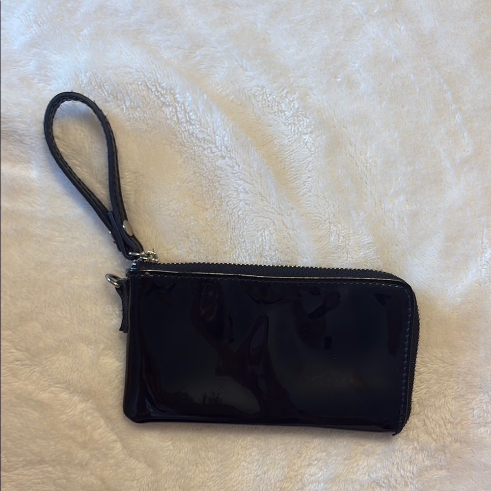 Black Patent Leather Wristlet
